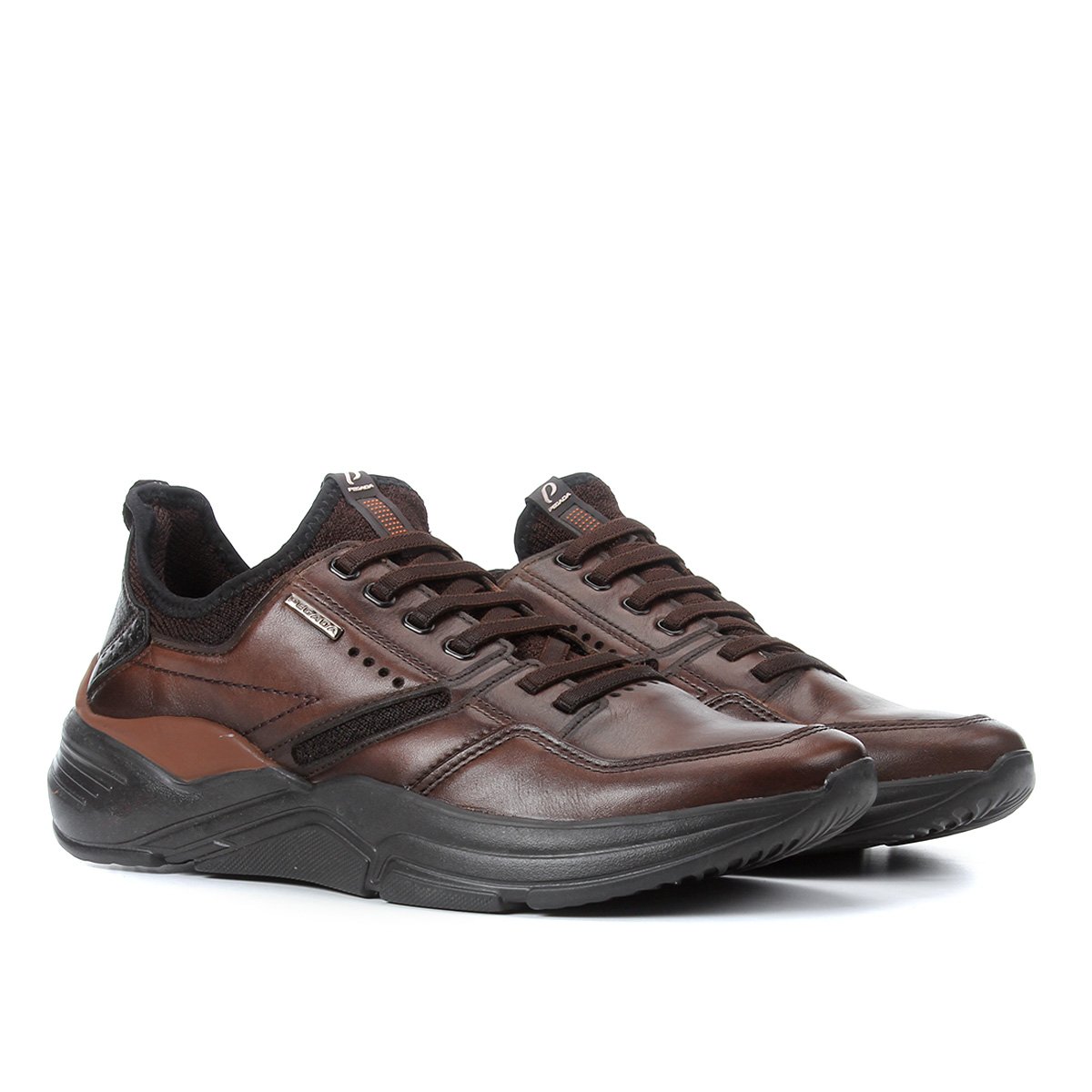 Tênis Couro Pegada Masculino - Marrom | Netshoes