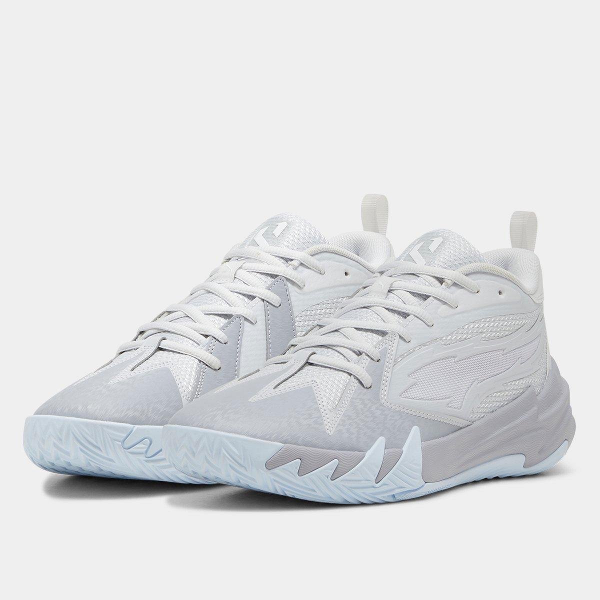 [新品] PUMA SCOOT 1 プーマ スクート 1 Tênis Couro Puma NBA Scoot 1 Grey Ice - Cinza | Netshoes