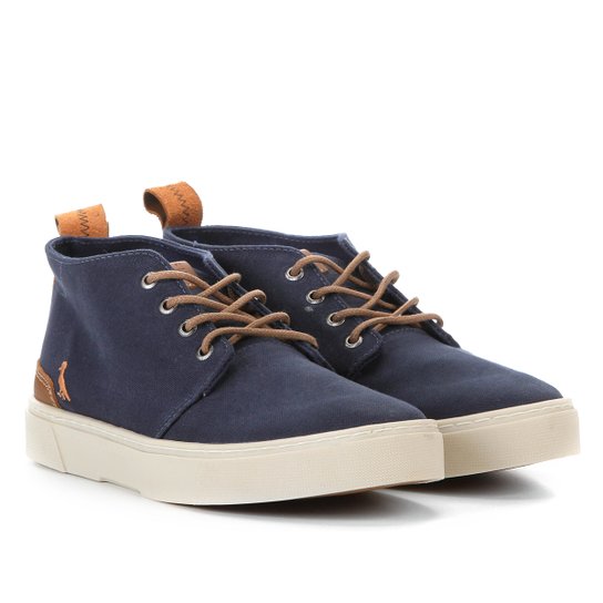 Tênis Couro Reserva Cano Médio Masculino - Marinho Menor preço em Tênis Couro Reserva Cano Médio Masculino - Marinho