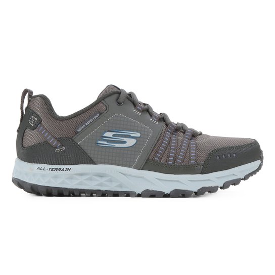 Tênis Couro Skechers Escape Plan Masculino - Prata Menor preço em Tênis Couro Skechers Escape Plan Masculino - Prata
