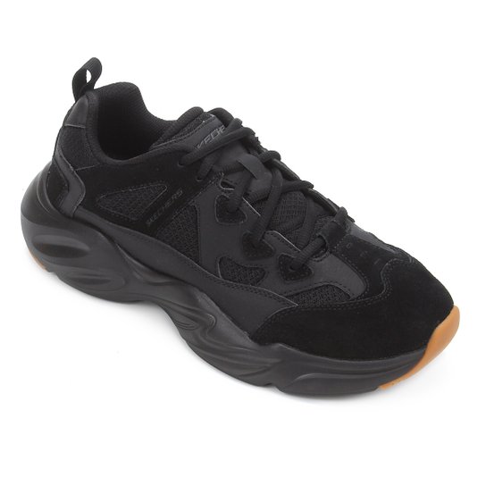 Tênis Couro Skechers Stamina Airy Masculino - Preto Menor preço em Tênis Couro Skechers Stamina Airy Masculino - Preto