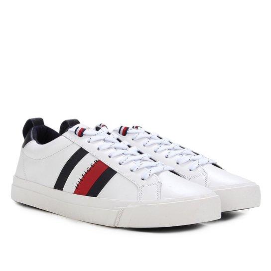 Tênis Couro Tommy Hilfiger Dino 9A Masculino - Off White Menor preço em Tênis Couro Tommy Hilfiger Dino 9A Masculino - Off White