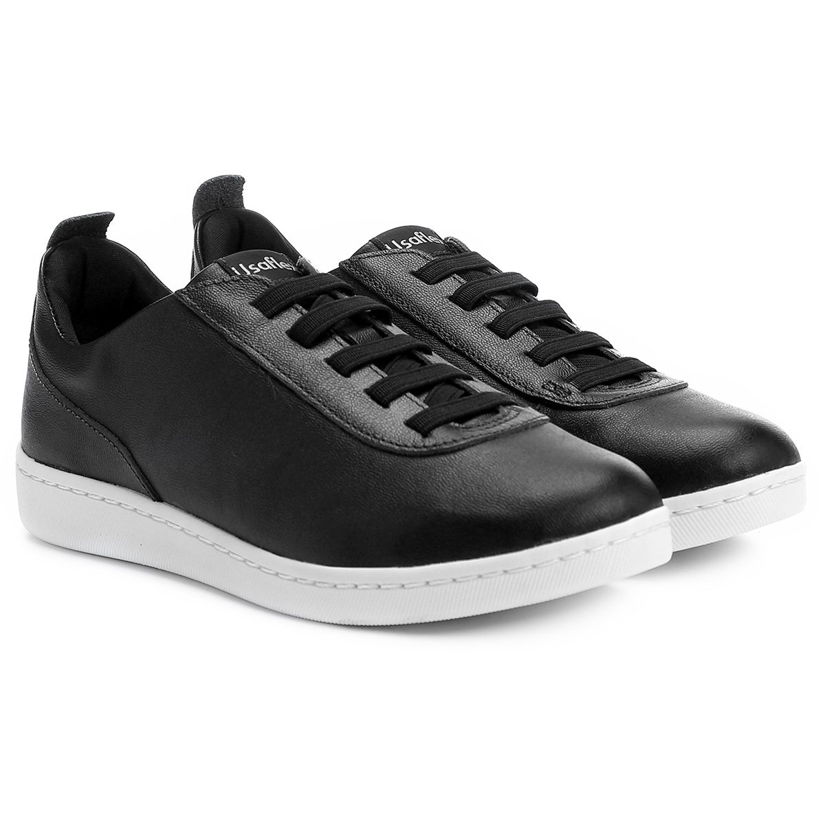 Tênis Feminino Casual Usaflex Couro Cadarço Branco - Calçapé Calçados