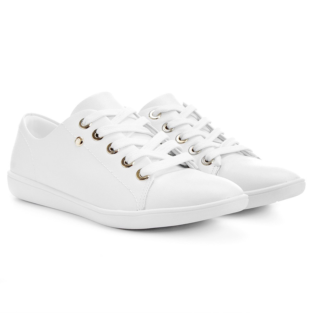 Tênis Couro Usaflex Cadarço Feminino - Branco | Netshoes