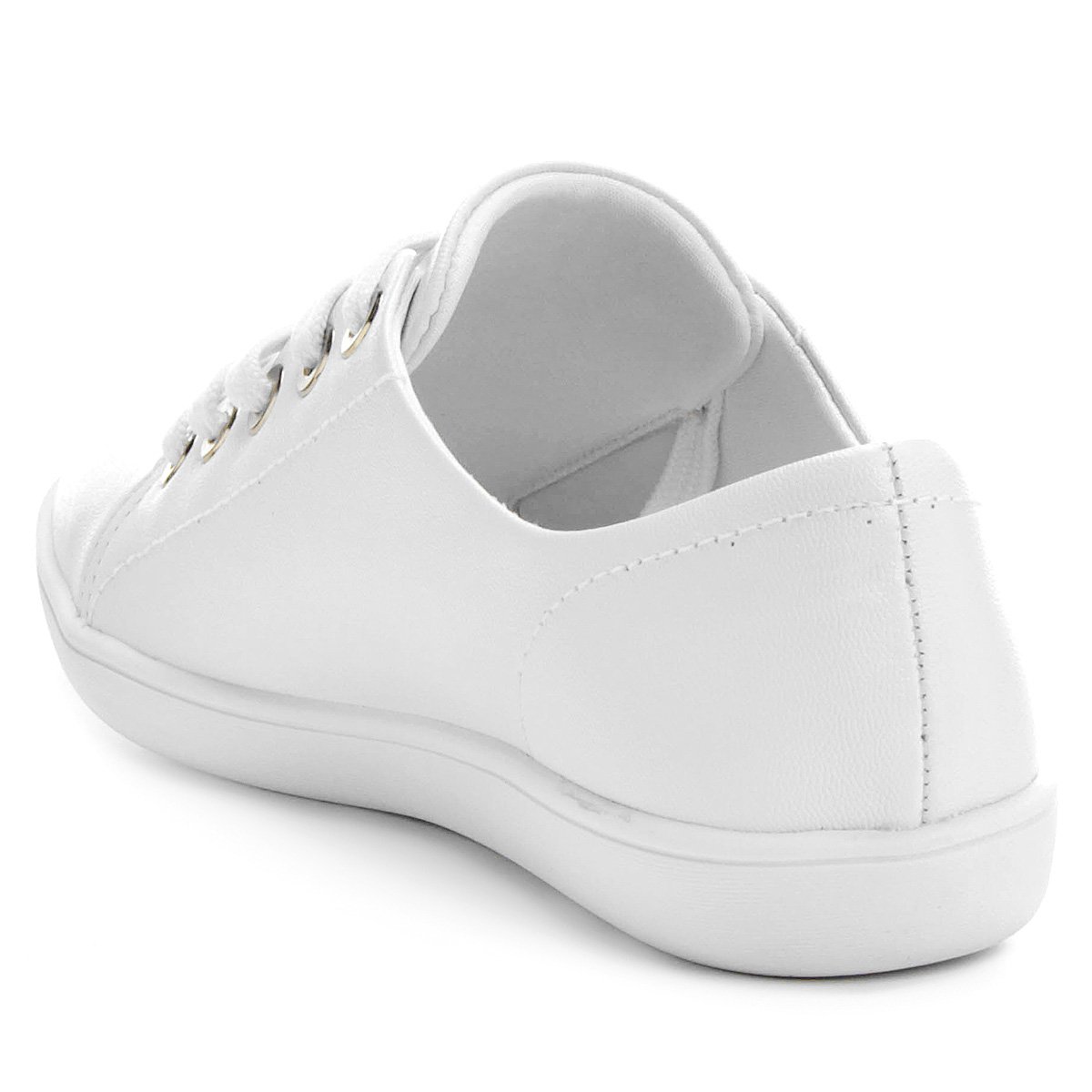 Tênis Couro Usaflex Cadarço Feminino - Branco | Netshoes