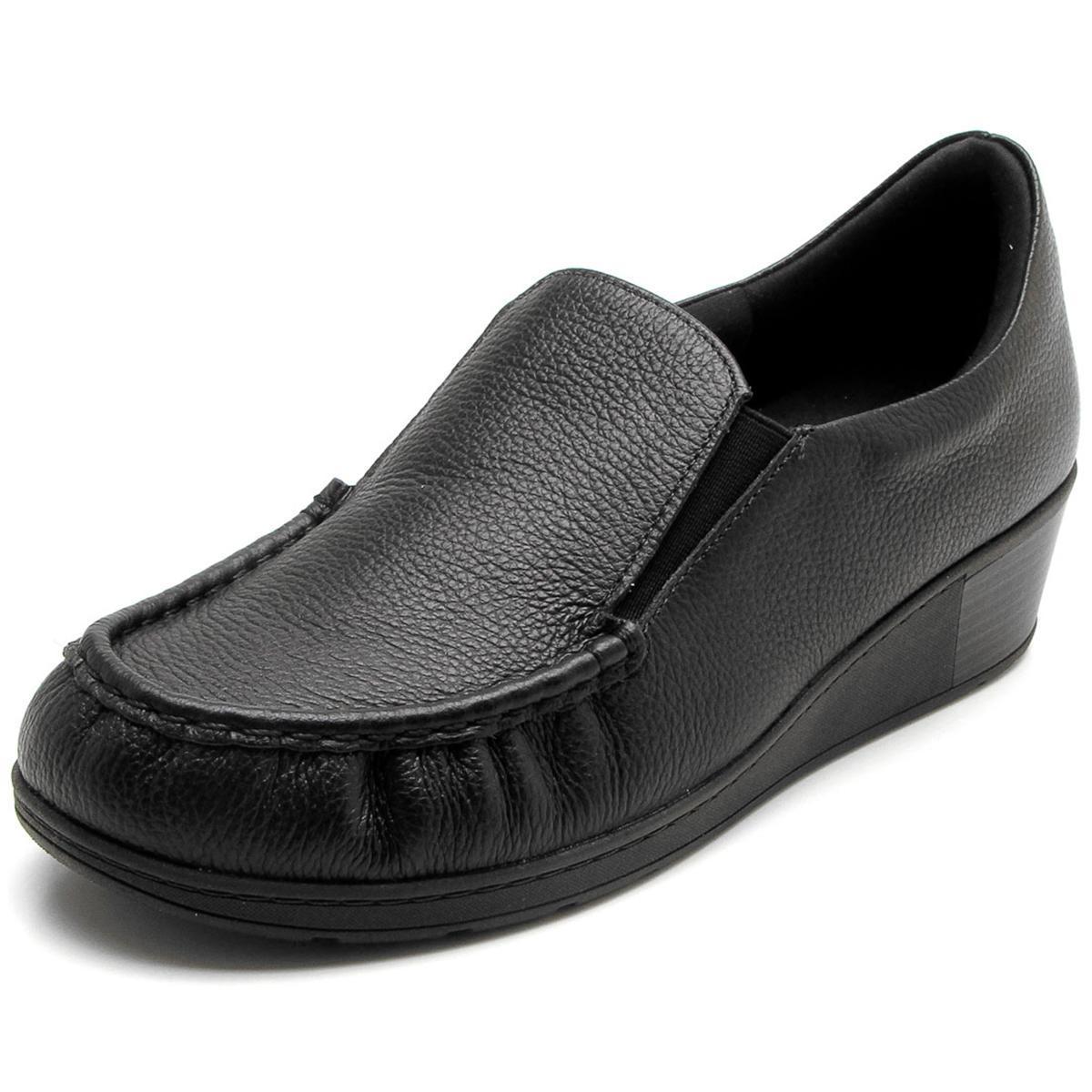 Tênis Couro Usaflex Pesponto Conforto Feminino - Preto - 38 - Preto |  Netshoes