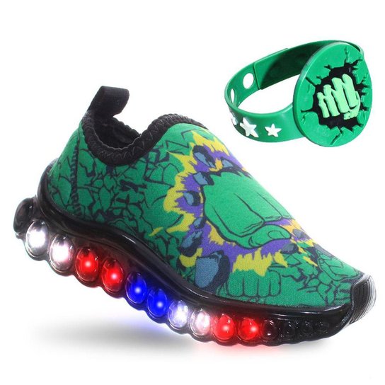Tênis Criança Calce Fácil Luzinha de Led Luz Infantil Meninos Com Pulseira Verde - Verde é boa?
