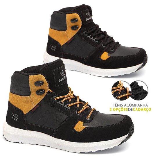 TÊNIS CUSHY 01 PRETO CAMEL LANDFEET Netshoes