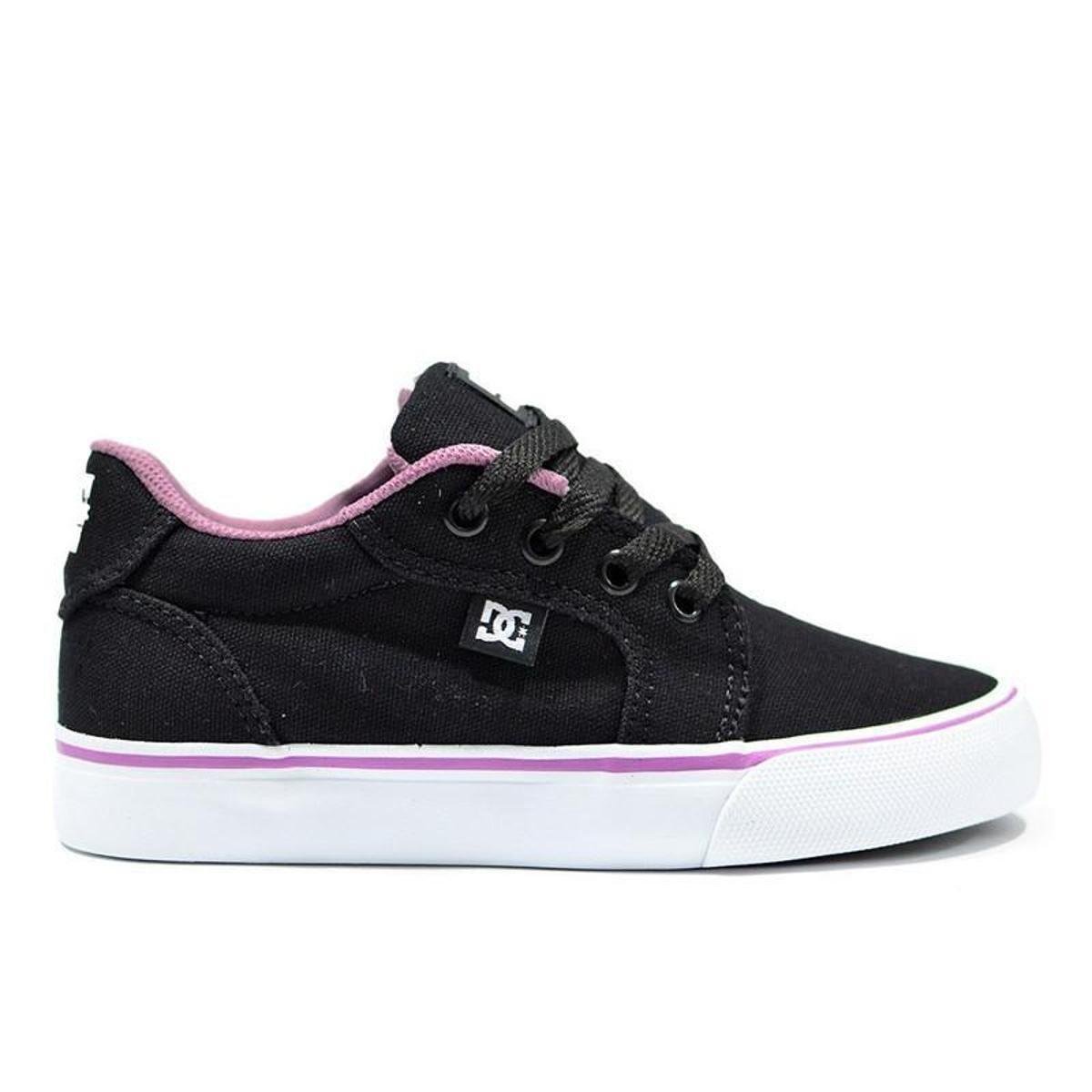 Tênis DC Shoes Anvil TX La TN Infantil Branco Roxo - Preto | Netshoes