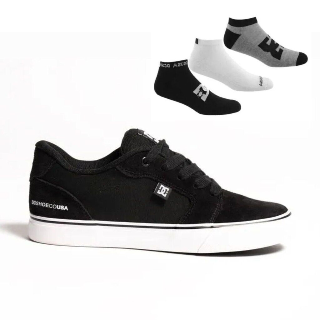 Tênis Dc Shoes Blast + Kit 3 Meias Soquete