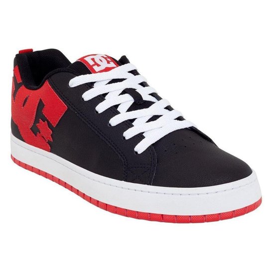 Tênis DC Shoes Court Graffik SD Masculino - Preto+Vermelho Menor preço em Tênis DC Shoes Court Graffik SD Masculino - Preto+Vermelho