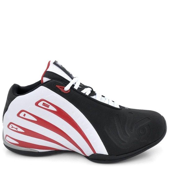 Tênis de Basquete D&R Shoes Masculino - Preto+Branco