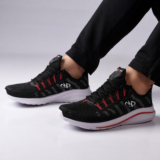 Tênis De Caminhada Academia Runway Training Masculino - Preto+Vermelho Menor preço em Tênis De Caminhada Academia Runway Training Masculino - Preto+Vermelho