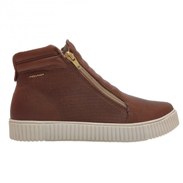 Tênis De Cano Pegada Em Couro Feminino 219067 - Marrom | Netshoes