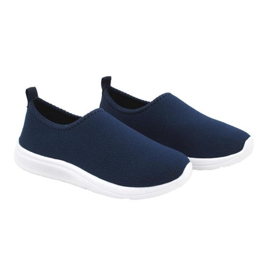 Tênis De Correr Caminhar Feminino Sem Cadarço Tipo Meia - Azul Escuro Menor preço em Tênis De Correr Caminhar Feminino Sem Cadarço Tipo Meia - Azul Escuro