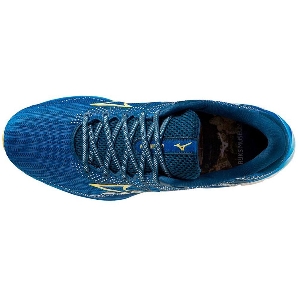 Tênis de Corrida Unissex Mizuno Wave Rider 27 Amsterdam - Azul