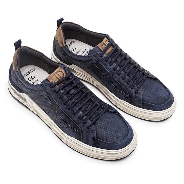 Tênis De Couro Democrata Masculino Denim Mike 240601