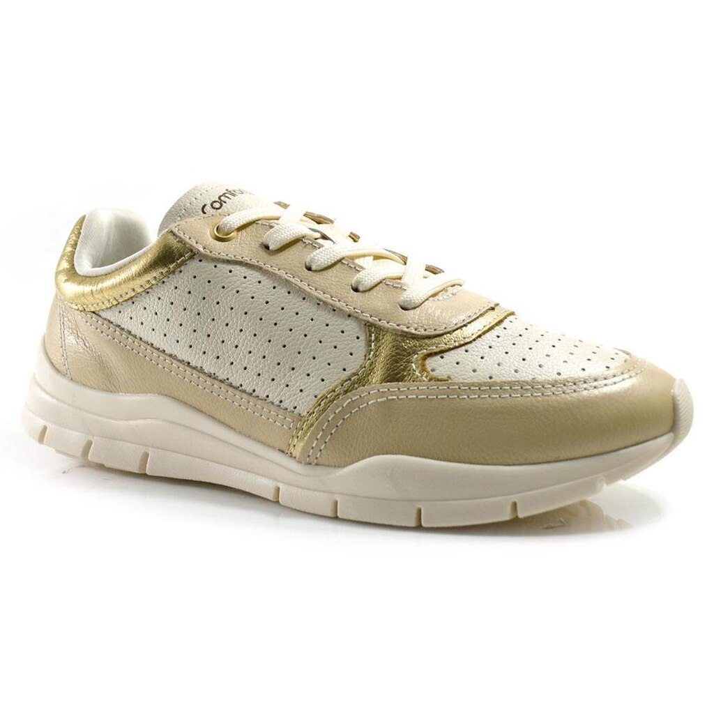 Tênis de Couro Feminino Comfortflex 2535303 MET