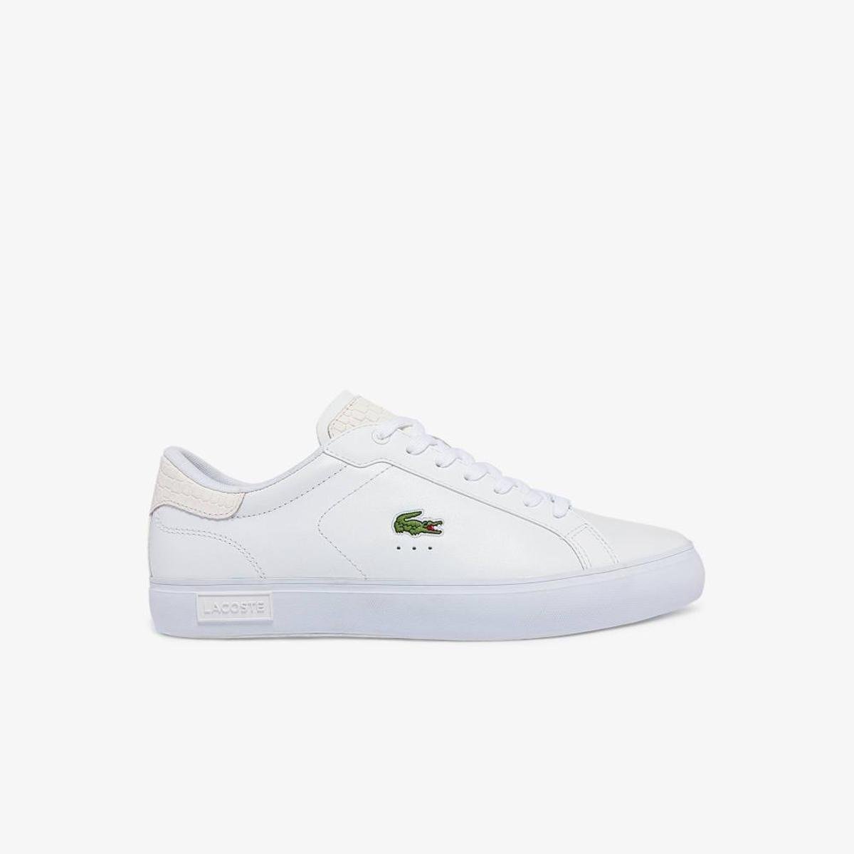 Tênis De Couro Masculino Lacoste De Estampa De Réptil Powercourt Tênis De Couro Masculino Lacoste De Estampa De Réptil Powercourt