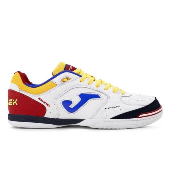 Tenis De Futsal Joma Top Flex Branco/Vermelho - Branco Menor preço em Tenis De Futsal Joma Top Flex Branco/Vermelho - Branco