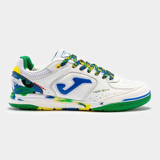 TENIS DE FUTSAL JOMA TOP FLEX REBOUND FERRÃO 2253 - Branco Menor preço em TENIS DE FUTSAL JOMA TOP FLEX REBOUND FERRÃO 2253 - Branco