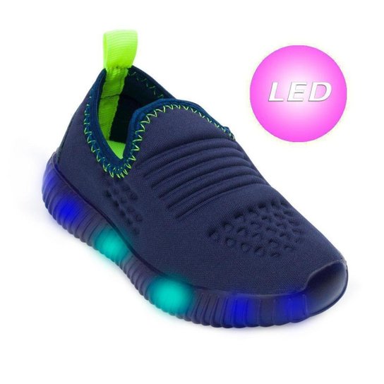 Tênis de Led Batatinha Infantil BT21-167 - Marinho+Verde Menor preço em Tênis de Led Batatinha Infantil BT21-167 - Marinho+Verde