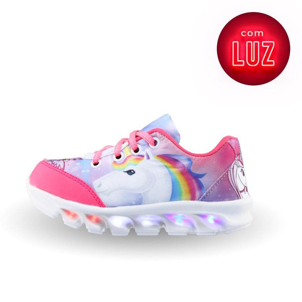 Tenis De Led Infantil Feminino Unicornio Lançamento Menor preço em Tenis De Led Infantil Feminino Unicornio Lançamento