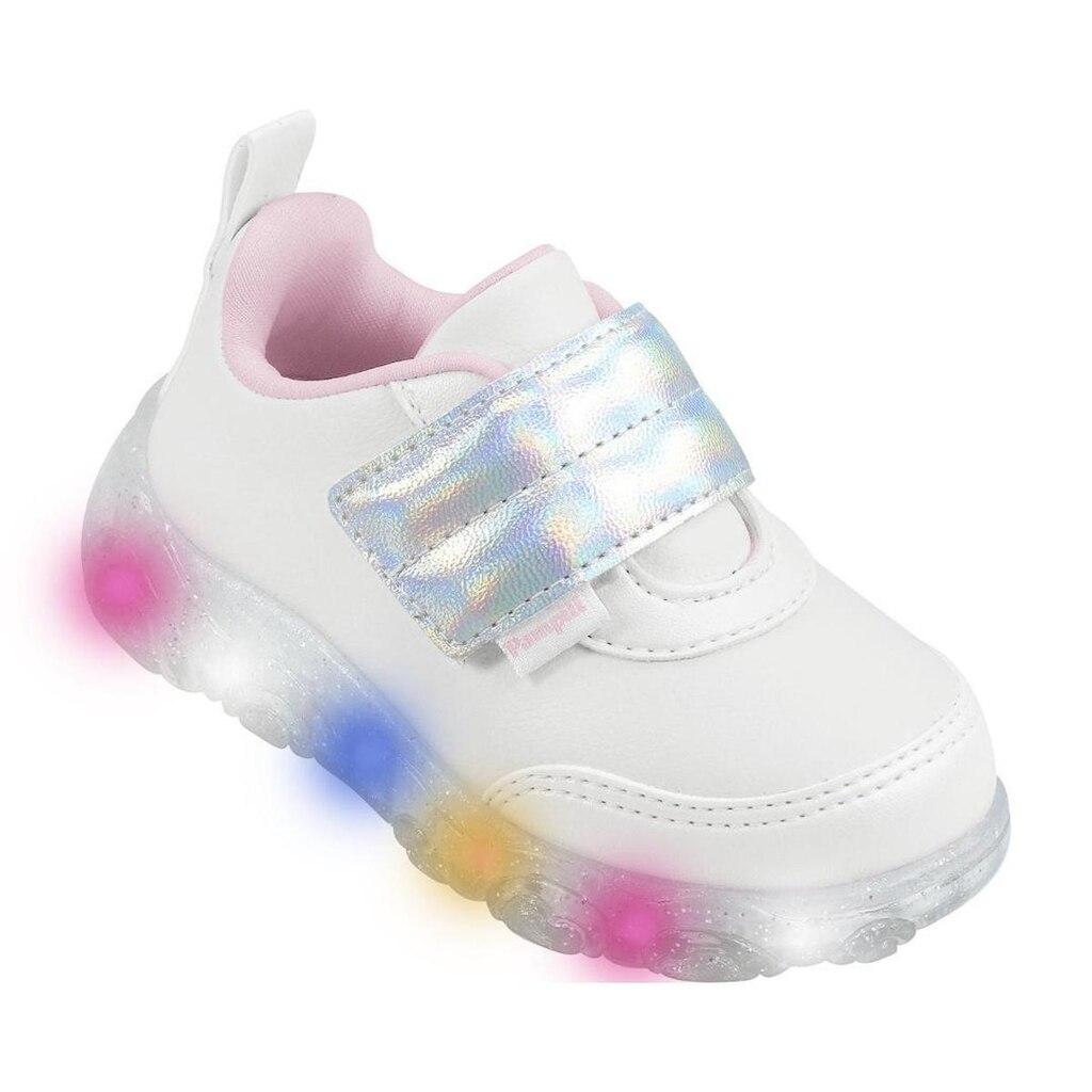 Tênis de Led Infantil Pampili Liz Luz 682.059 Tira Comfy
