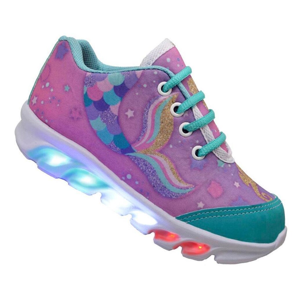 Tênis de Led Ortokids Infantil Menina Sereia