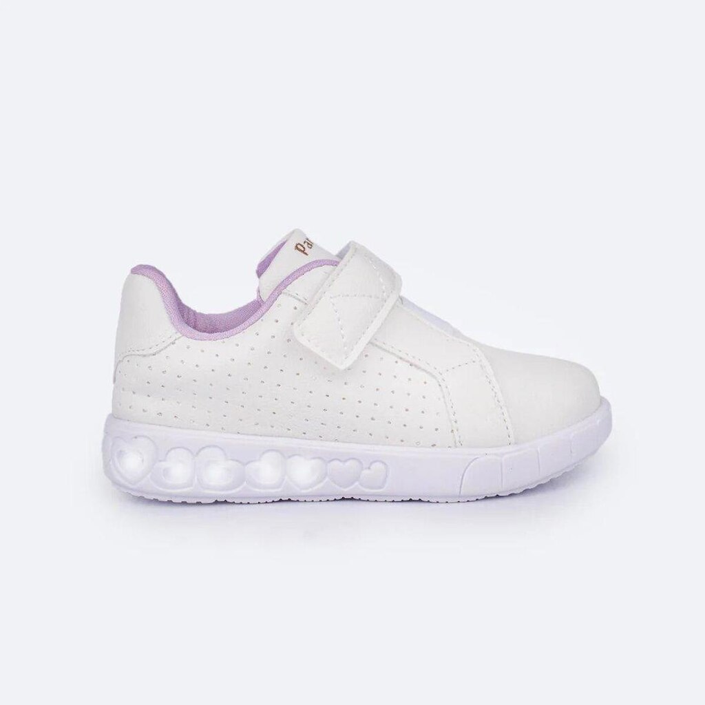 Tênis de Led Pampili Sneaker Luz Branco e Lilás 670.016