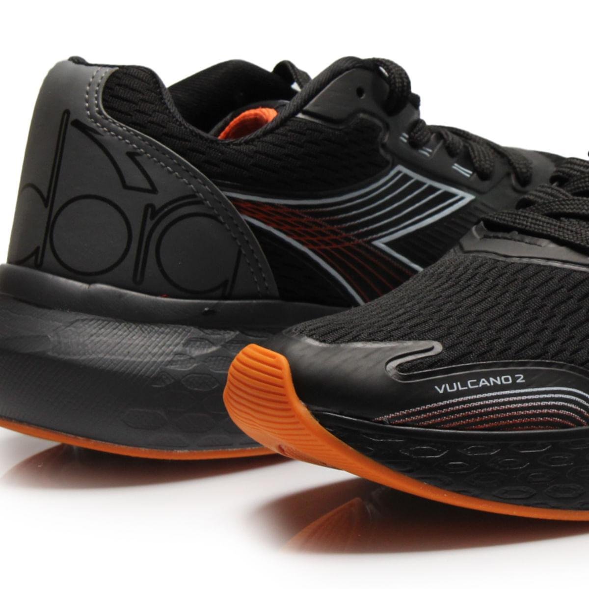 Tênis Diadora Masculino Vulcano II Preto 37 PRETO/CHUMBO/LARANJA