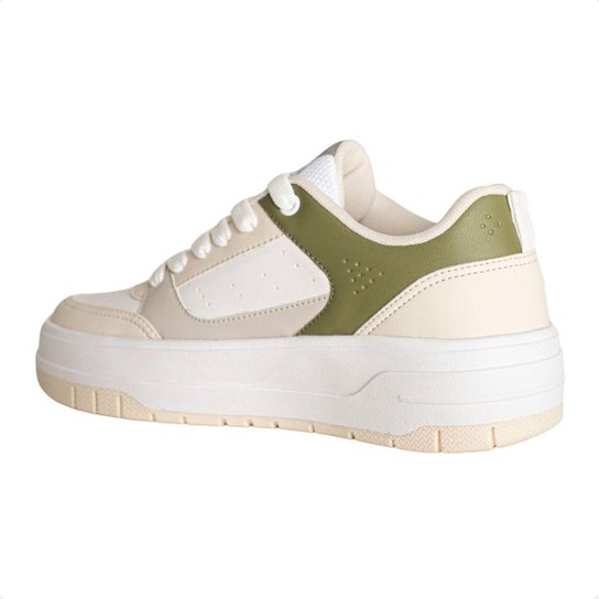 Tênis Dm Branco E Verde Oliva
