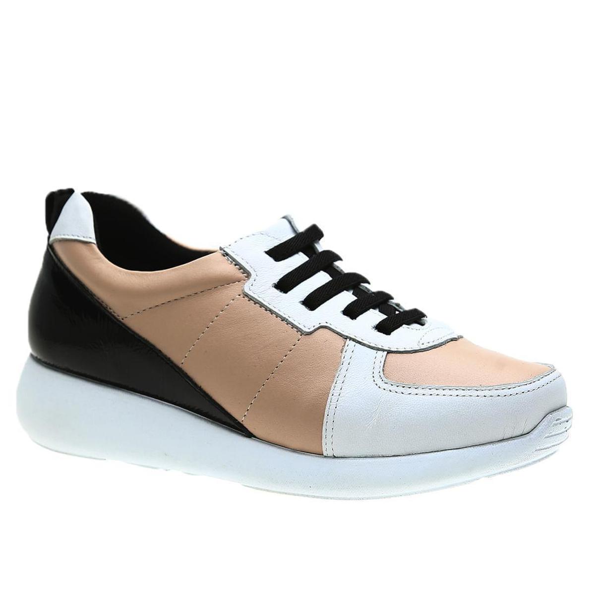 Tênis Doctor Shoes Couro 1403 Branco/Rosê - Azul | Netshoes