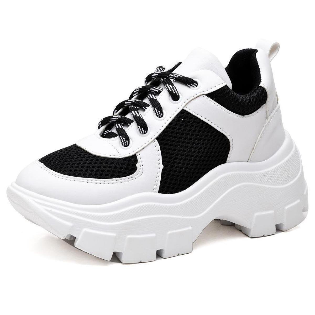 Tenis Dona Beja Chunky Tratorado Feminino - Branco+Preto | Netshoes