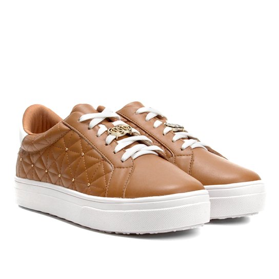 Tênis Dumond Matelassê Cravinhos Feminino - Caramelo