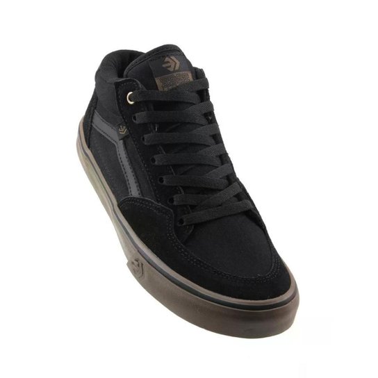 Tênis Edge Cano Alto Skateboard MEF7012 Preto Marrom - Preto Menor preço em Tênis Edge Cano Alto Skateboard MEF7012 Preto Marrom - Preto