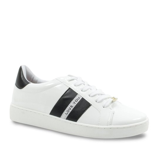 Tênis em Verniz Vizzano "Love You" Feminino - Branco