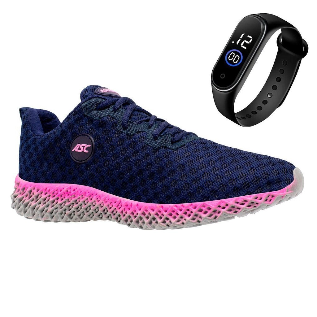 Tenis Esporte Feminino Academia Caminhada Ortopêdico + Relógio