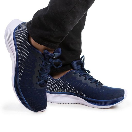 Tênis Esportivo Action Run Masculino Caminhada Conforto Leve - Azul Escuro Menor preço em Tênis Esportivo Action Run Masculino Caminhada Conforto Leve - Azul Escuro