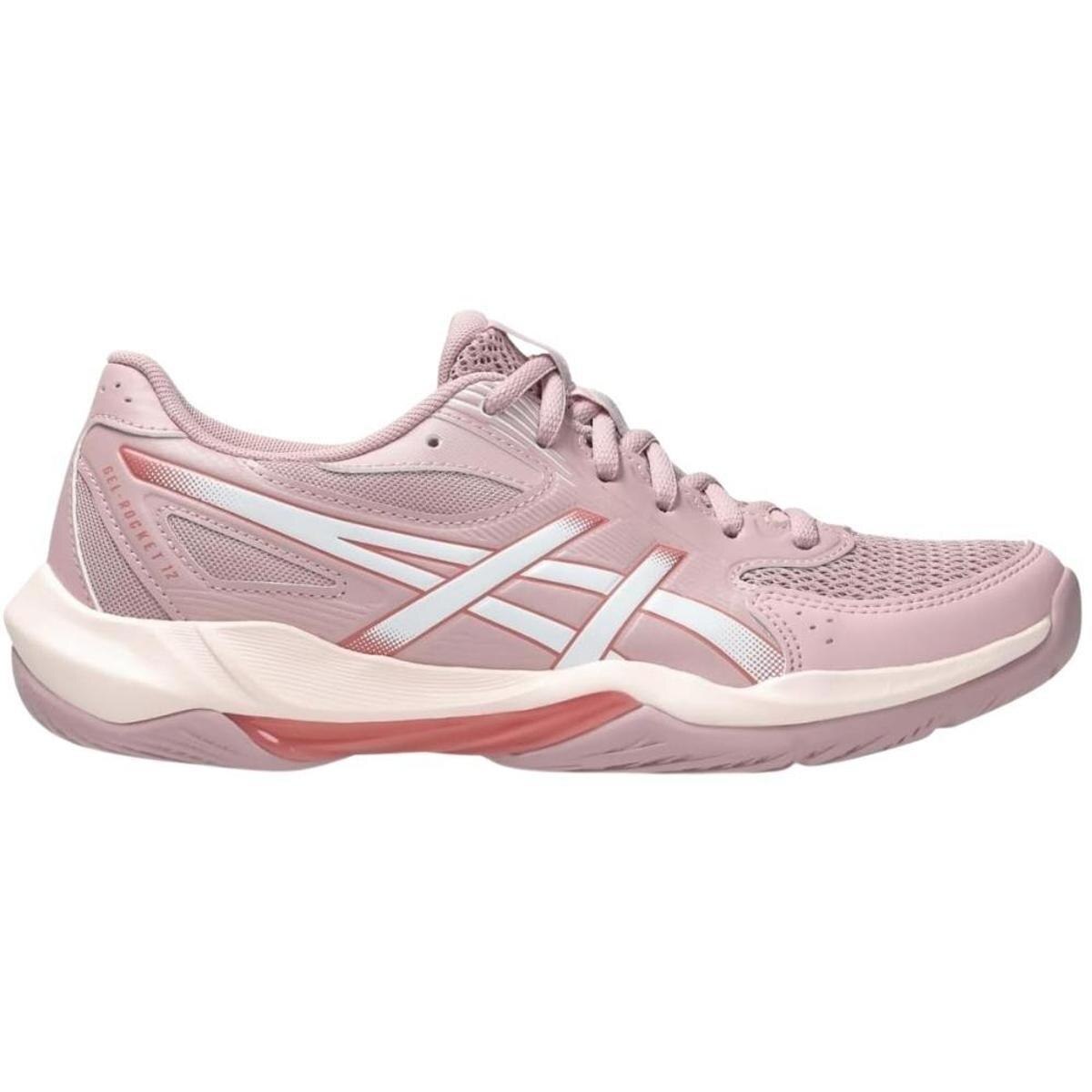 Tênis Esportivo Asics Gel-rocket 12 Feminino - Rosa+Branco | Netshoes