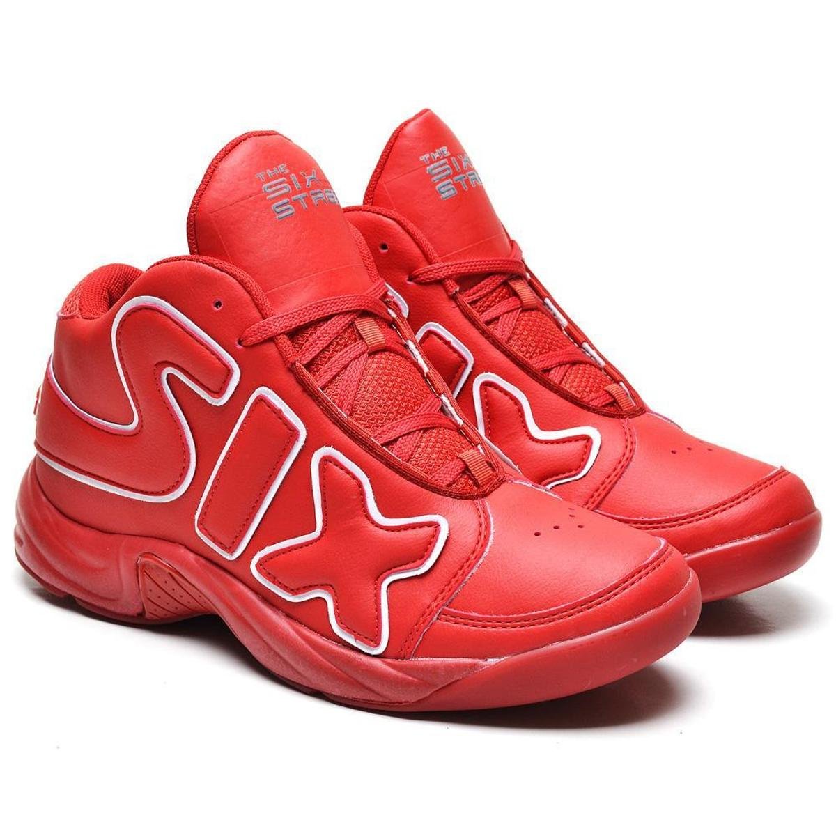 Tenis Esportivo Basquete Masculino de Couro Cano Alto Leve com