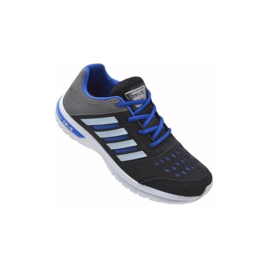 Tênis Esportivo Cadarço Masculino Academia Leve Conforto - Preto+Azul é ruim? Tênis Esportivo Cadarço Masculino Academia Leve Conforto - Preto+Azul é boa?