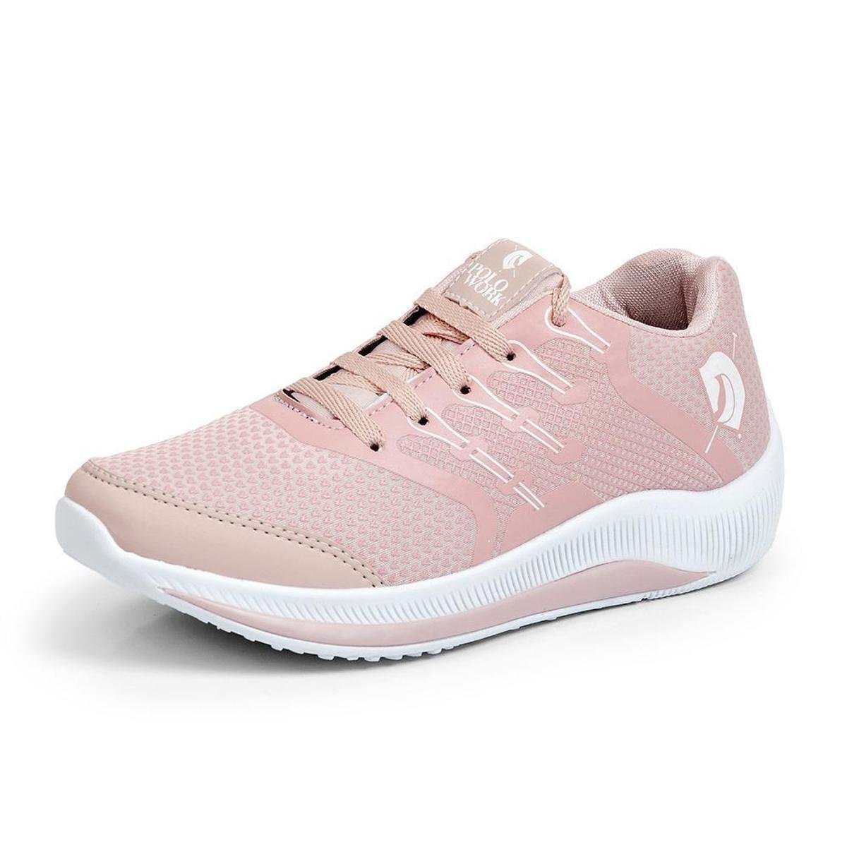 Tênis Esportivo Jogging Feminino Polo Work - Rosa | Netshoes