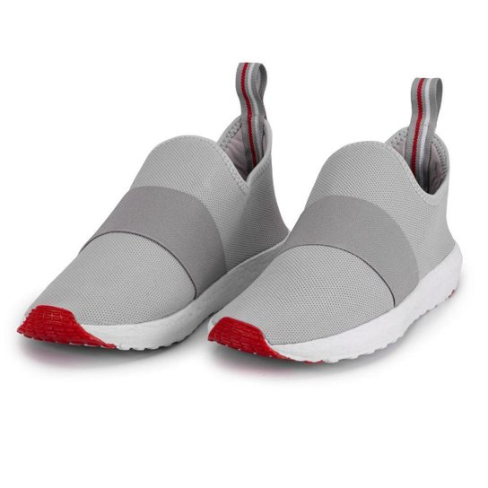 Tênis Esportivo Masculino Calce Fácil Slip ON Com Elastico Frontal - Cinza Menor preço em Tênis Esportivo Masculino Calce Fácil Slip ON Com Elastico Frontal - Cinza