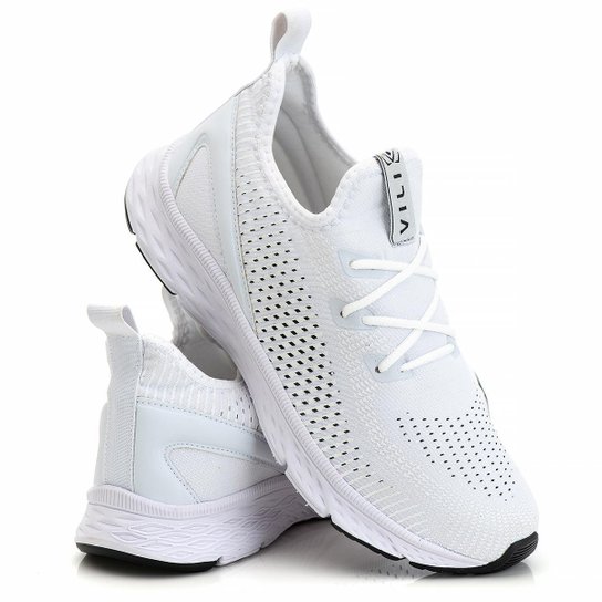 Tênis Esportivo Masculino Feminino Caminhada Academia - Branco+Preto Menor preço em Tênis Esportivo Masculino Feminino Caminhada Academia - Branco+Preto