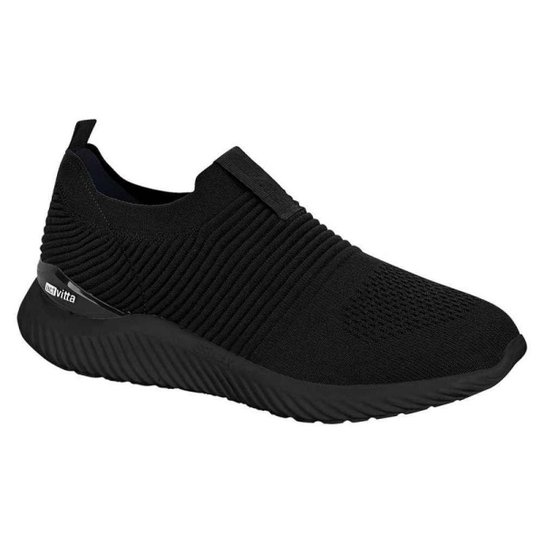 Tenis Esportivo Preto Masculino Actvitta Slip On Knit - Preto Menor preço em Tenis Esportivo Preto Masculino Actvitta Slip On Knit - Preto