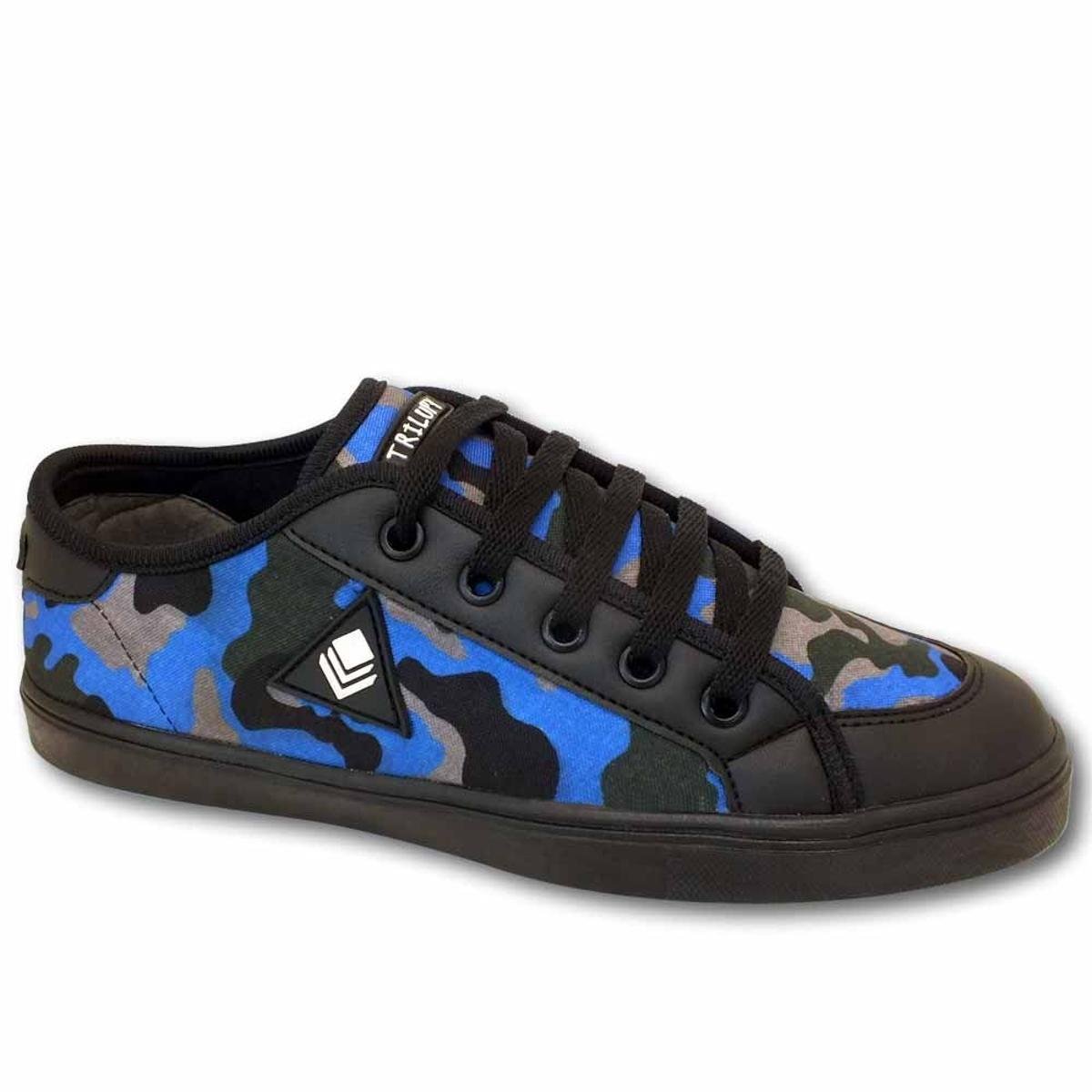 tenis camuflado azul