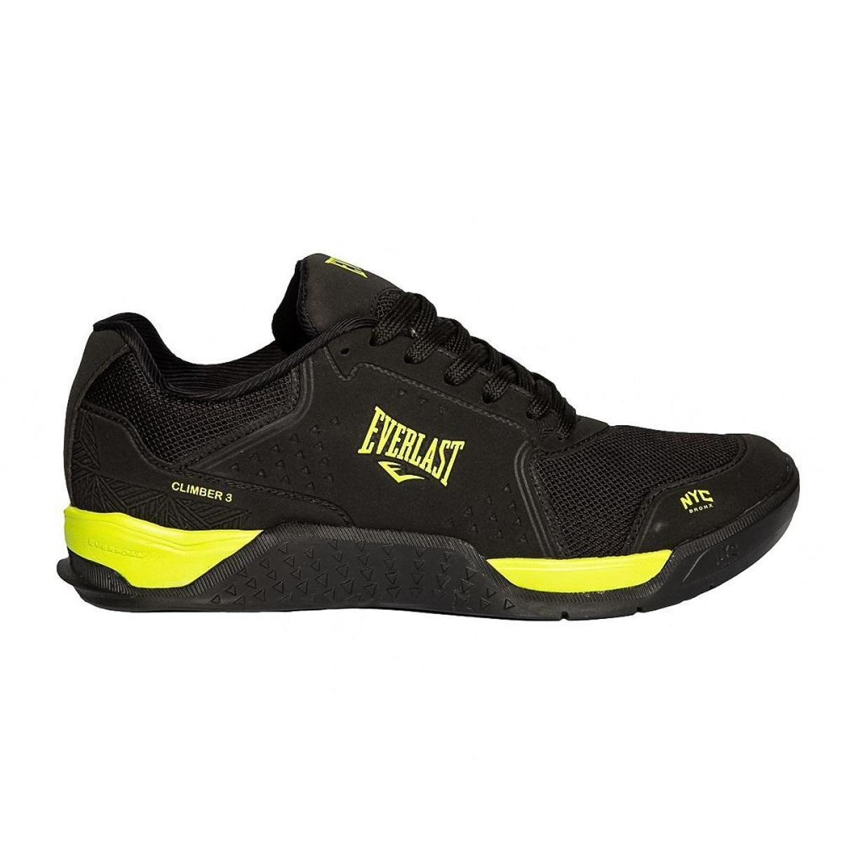 Tênis Everlast Climber 3 - Unissex - Preto/Amarelo Menor preço em Tênis Everlast Climber 3 - Unissex - Preto/Amarelo