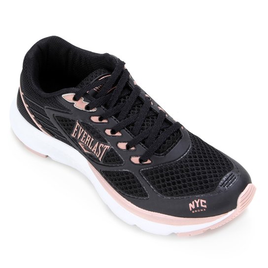 Tênis Everlast Ezos Feminino - Preto+Rosa Menor preço em Tênis Everlast Ezos Feminino - Preto+Rosa