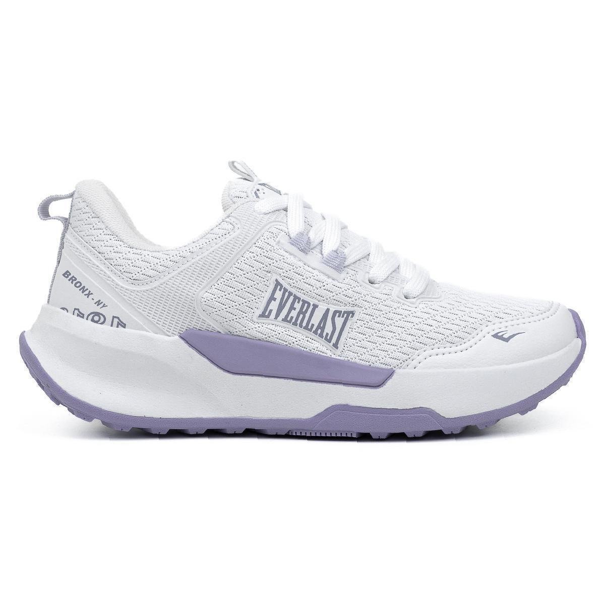 Tênis Everlast Solo Fem Branco / Lilas Menor preço em Tênis Everlast Solo Fem Branco / Lilas